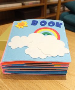 Materiałowa książeczka sensoryczna Montessori dla niemowlaka - obrazek 4