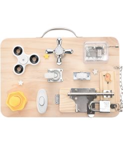 Drewniana tablica manipulacyjna Montessori – sosnowa - obrazek 3