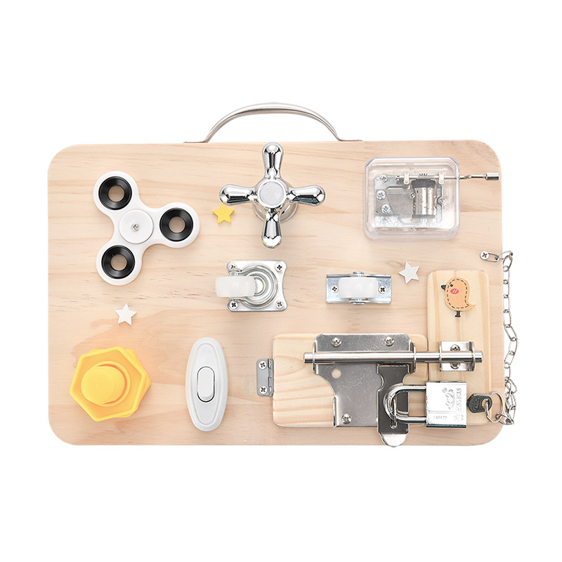 Drewniana tablica manipulacyjna Montessori – sosnowa - obrazek 3