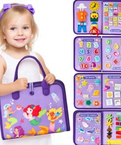 Filcowa tablica manipulacyjna Busy Book – zapięcia, guziki, sznurowanie - obrazek 4