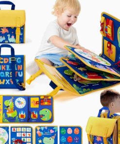 Filcowa tablica manipulacyjna Busy Book – zapięcia, guziki, sznurowanie