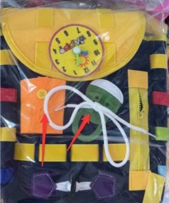 Plecak manipulacyjny z klamrami – tablica sensoryczna Montessori - obrazek 3