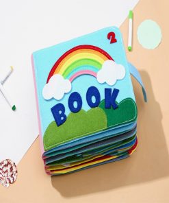 Materiałowa książeczka sensoryczna Montessori dla niemowlaka - obrazek 5